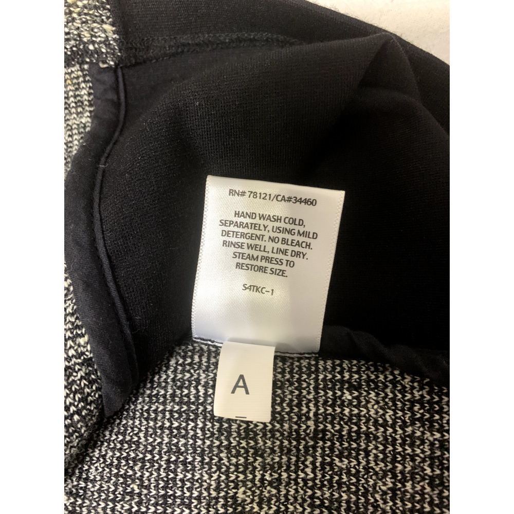 Eileen Fisher Sz S Black Knit White Black Nubby Knit Inset Bodycon Dress Career - Picture 8 of 8